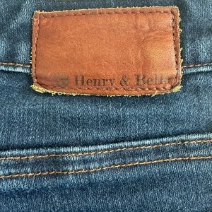 Henry & Belle Men's Deep Blue Jeans with Brown Accents